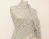 Free ship Bridesmaid Wedding Bridal light gray triangle, collar, bonnet, shawl, hot, bride, gift, accessory, crochet ON FRE