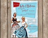Bridal Shower Invitation - Perfect Housewife  - 50s Retro Party Invite (DEPOSIT)