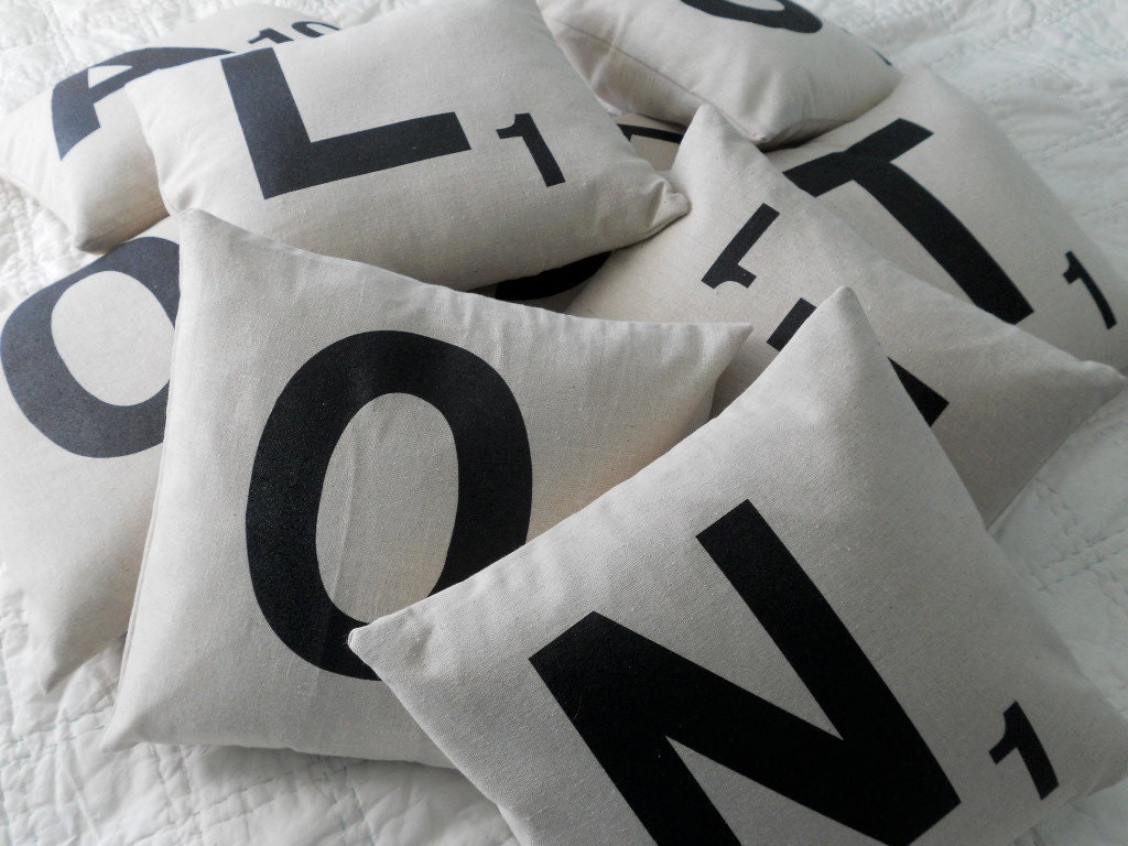 Any One Scrabble Letter Pillow Cover-14x14 inch case only