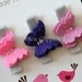 Baby Hair Clips Petite Butterflies in Purple Wool Felt Baby Alligator Clips Infant Toddler Girls