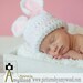 Newborn Bunny Hat Pink And White Hat Newborn Photo Prop