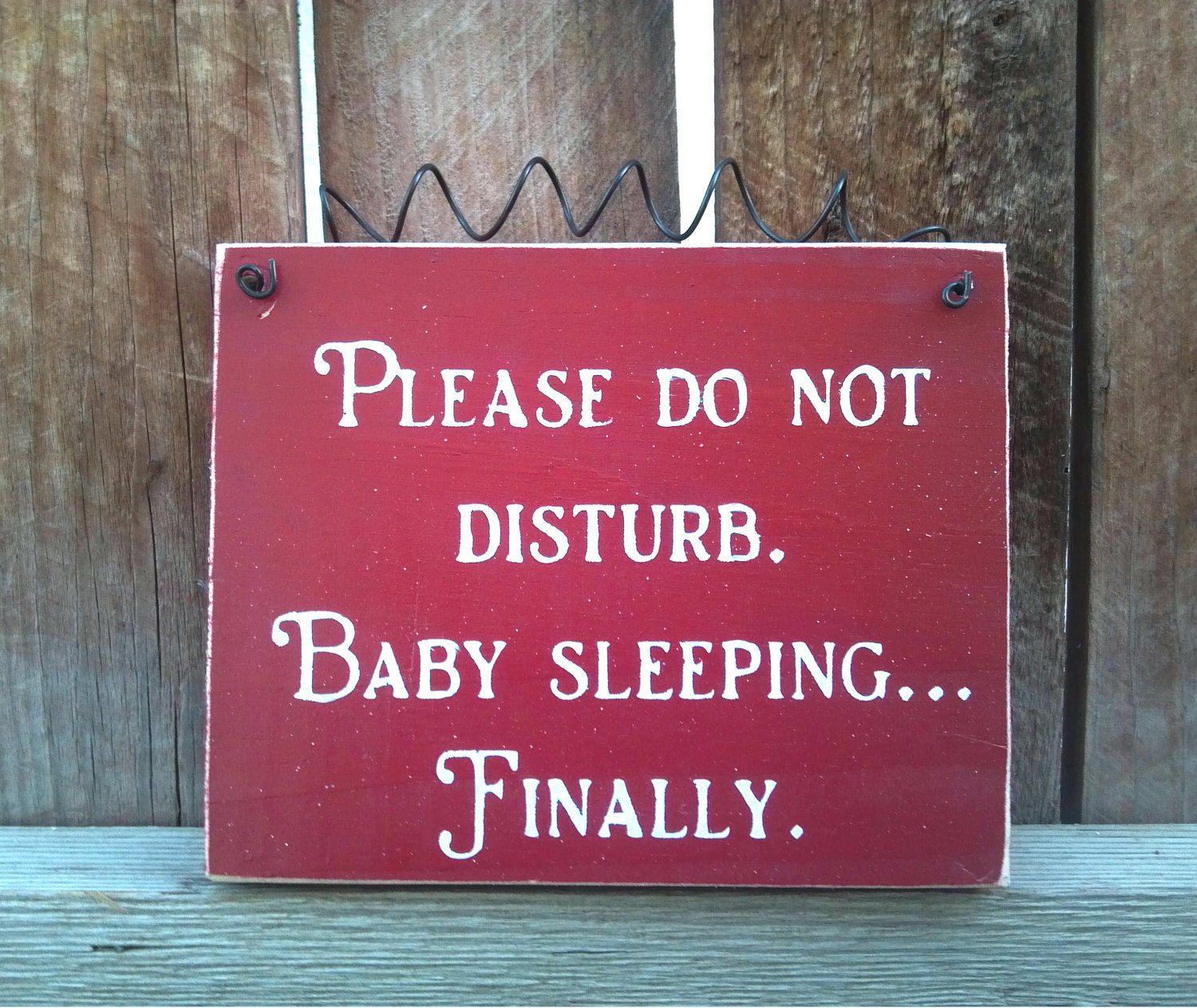 Please Do Not Disturb.... Baby Sleeping Finally  Wood Primitive Door Sign