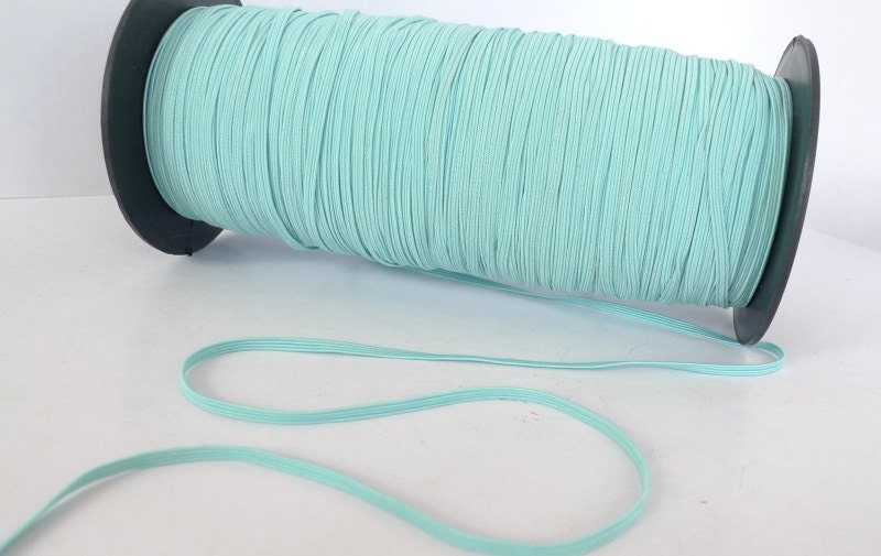 5 yards - 1/8 inch Sky Blue Elastic band - Stretch Elastic - Bookbinding - Headbands - Hair ties