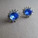 Sapphire Wedding Earrings with Rhinestones
