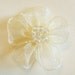 Embroidered Wedding Hanger in Ivory Cream Satin with Ivory Satin bow