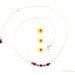 Gold burgundy wine garnet necklace " Granita "