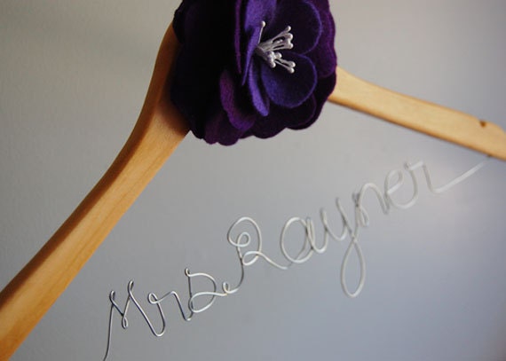 Personalized Bridal/Wedding Hanger with flower
