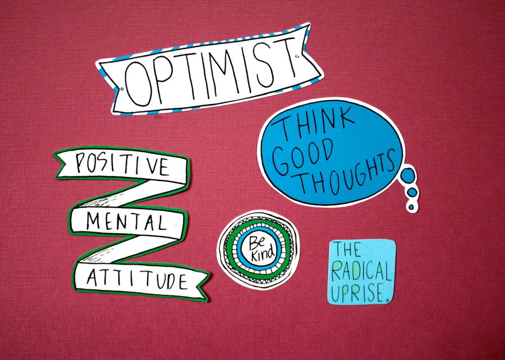 Optimist Positive Mental Attitude Matte Sticker Pack - Lot of 5