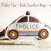 Mini Police Car / Kids Leather Bags-white