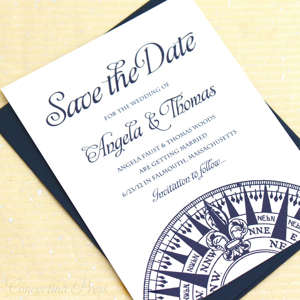 Nautical Compass Save the Date - Sample