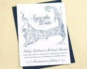 Cape Cod Save the Date - Antique Map
