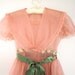 1950's Mauve Pink Chiffon and Lace Party Dress