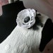 Felt flower brooch White Poppy