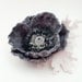 Felt brooch flower grey poppy - ready to ship