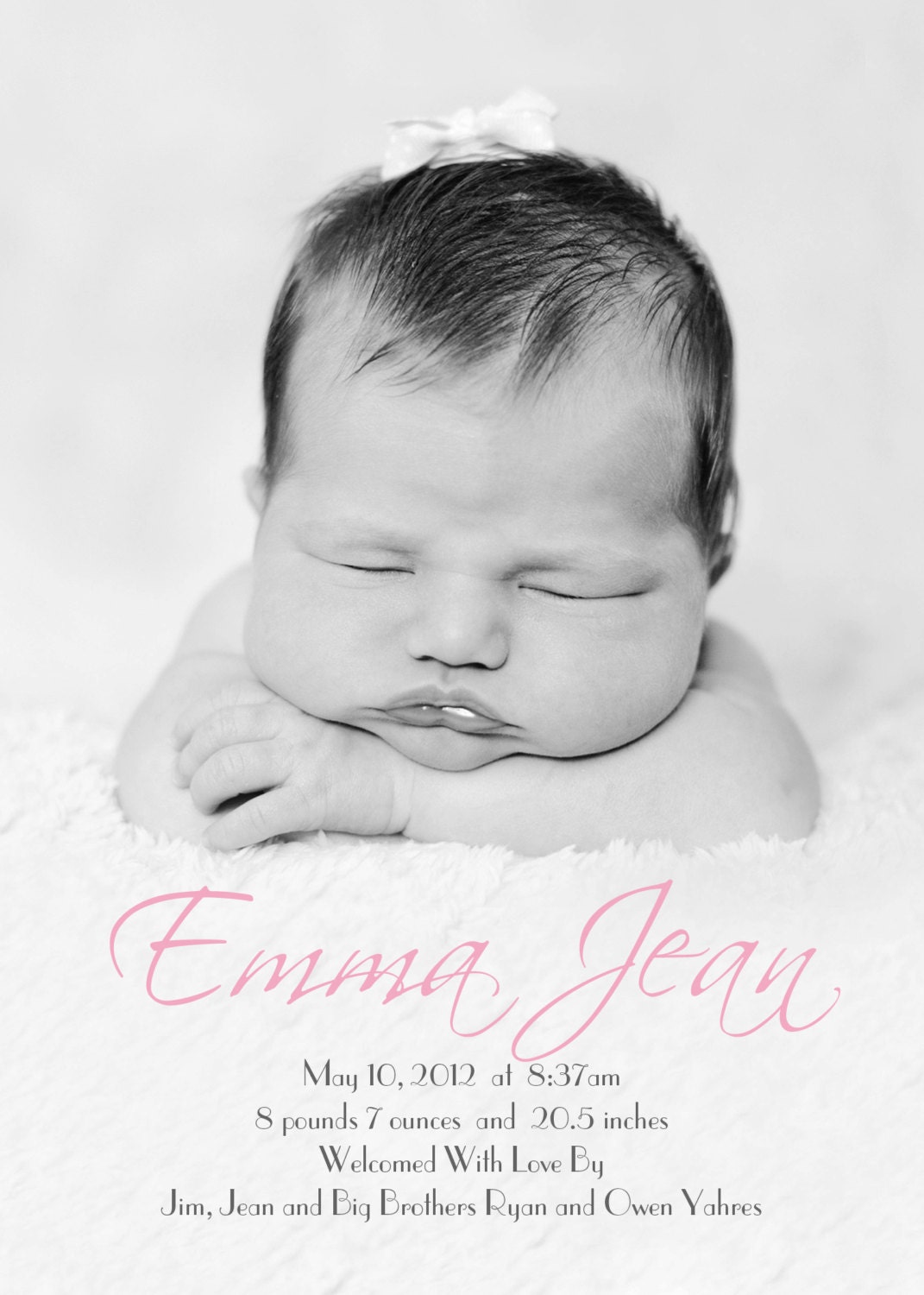 Birth Announcement: Pop of Color