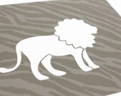 Lion Art Print / Wild Animal Set / Choose your Colors and Background / 8x10 / Wall Art Poster