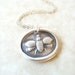 Bee wax seal necklace pendant jewelry, made from reclaimed fine silver