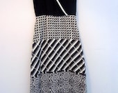 Vintage 70s black and white patterned maxidress