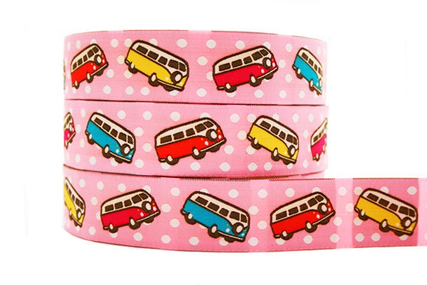 Jacquard Ribbon GROOVY & Polka pink 2 m