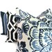 Blue and Periwinkle Jacobean Indoor Outdoor Pillow Cover, 18x18, 20x20 or 22x22