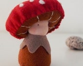 Miniature mushroom plush doll / Waldorf inspired / Tira