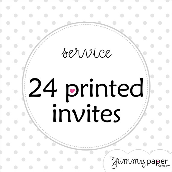 24 Printed Invites - 5x7 Invite Printing - Professional Printing Service Il_570xn