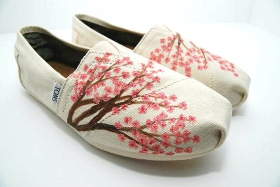 Cherry Blossom - CUSTOM TOMS SHOES