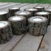 10 Wood Log Tea Light Candle Holders for Woodland Wedding. Black Walnut. All Natural. Rustic. 7 Hour Tea Light Candles Included.