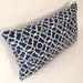 10x20 Dark Blue & Off White Decorative Pillow Cover - Moroccan Lattice Print Medium Weight Cotton- Invisible Zipper Closure- Cushion Cover