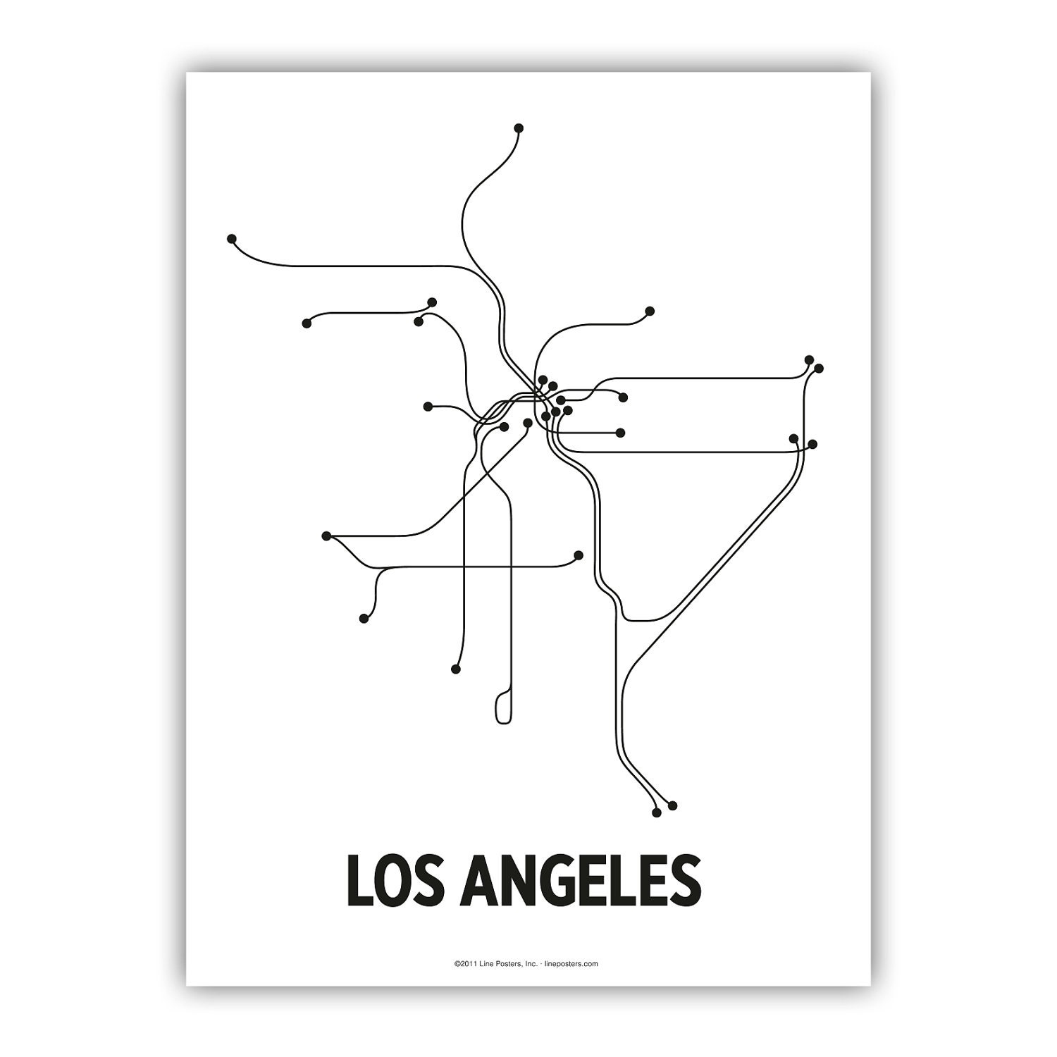 Los Angeles Lineposter - White/Black