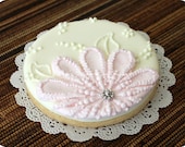 Flower Cookie - Daisy Cookie - Pink Daisy - Wedding Favors