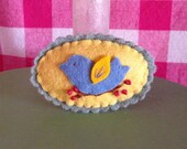 Embroidered Bird Brooch