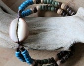 Cowrie and Coconut Beaded Braclet