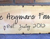 Oak Stained With Wood Burned Edge 7.5"x19" Personalized Family Sign includes established date, perfect gift for shower, wedding or birthday