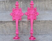 Metal Hot Pink Vintage Wall Sconce Set Glitter