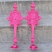 Metal Hot Pink Vintage Wall Sconce Set Glitter
