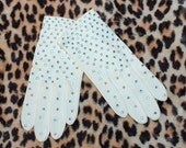 Vintage Rhinestone Gloves Beautiful 1950's Cloth Evening Gloves