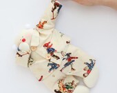 20% OFF SALE Sleepy snowman- handmade softie plush doll- child friendly cloth doll rag doll- ivory cream fabric doll decor for Christmas