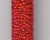 Low Close Out Price-11/0 Seed Bead Opaque Red-25 gram/5 inch tube