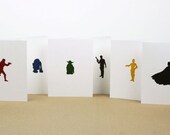 Star Wars Letterpress Cards - Set of 6 - Yoda, R2-D2, C-3PO, Han Solo, Stormtrooper, Darth Vader