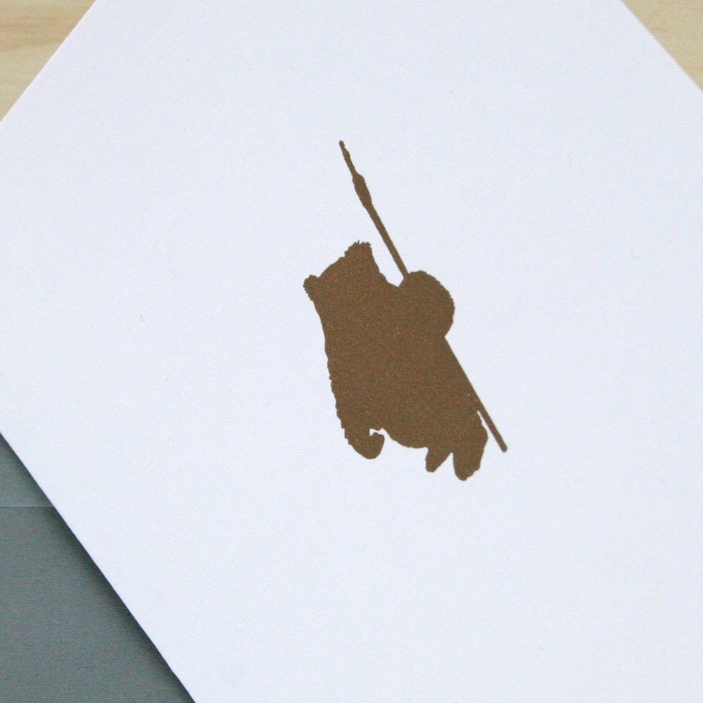 Star Wars Ewok Wicket Letterpress Card