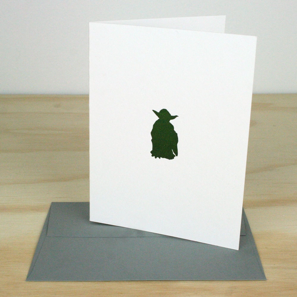 Star Wars Yoda Letterpress Card