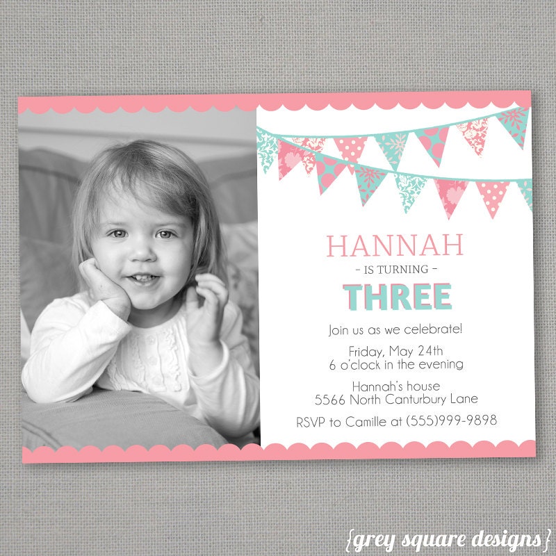 Bunting Birthday Invitation