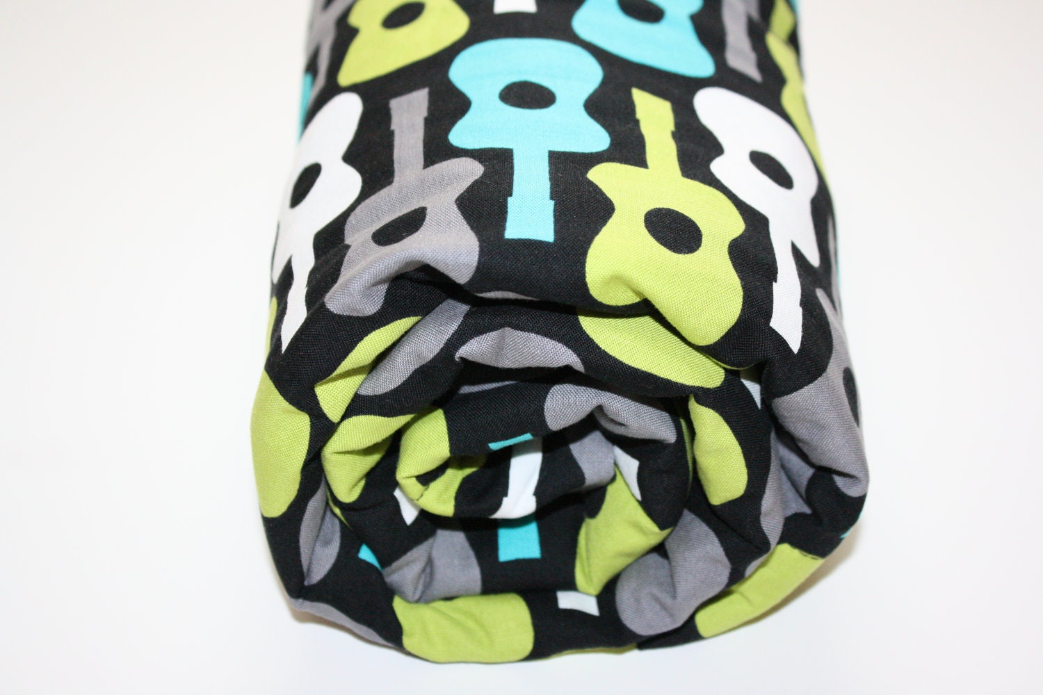 Minky Baby Blanket - Groovy Guitars with Teal or Charcoal Minky Dot (30 X 32)