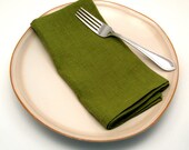 Green Linen Cloth Napkins, Wedding, Made to Order, 18 Inch, Set of Two