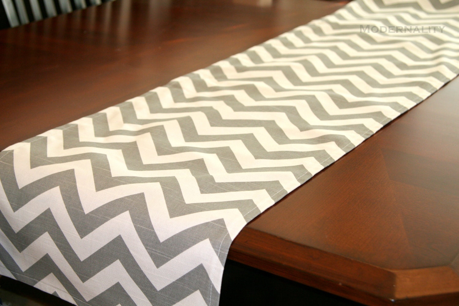 Premier Prints Table Runner- Grey Chevron- 13x72