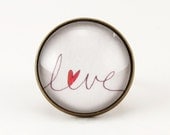Romantic Love Ring, Bronze Adjustable Heart Ring, Valentine Art Jewelry