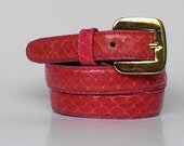 Vintage Hot Pink Snakeskin Belt