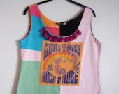 Size XL Good Times Rock N Roll upcycled tank top