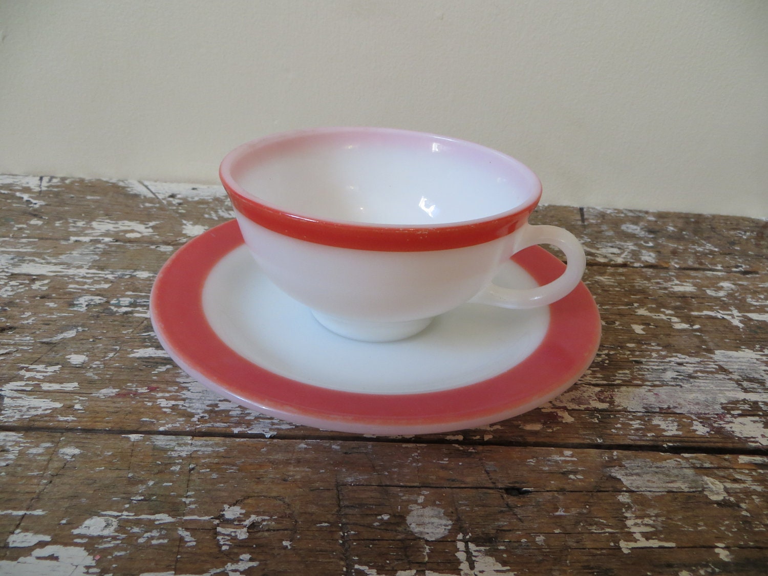 Pink Flamingo Pyrex Pyrex Cup and Saucer Pyrex Tea Cups Coffee Cup